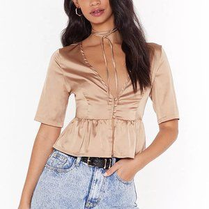 NWT Nasty Gal Champagne Gold Top, size 8